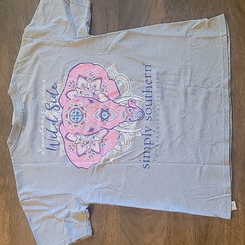 Simply Southern Pink Elephant Kids Tee